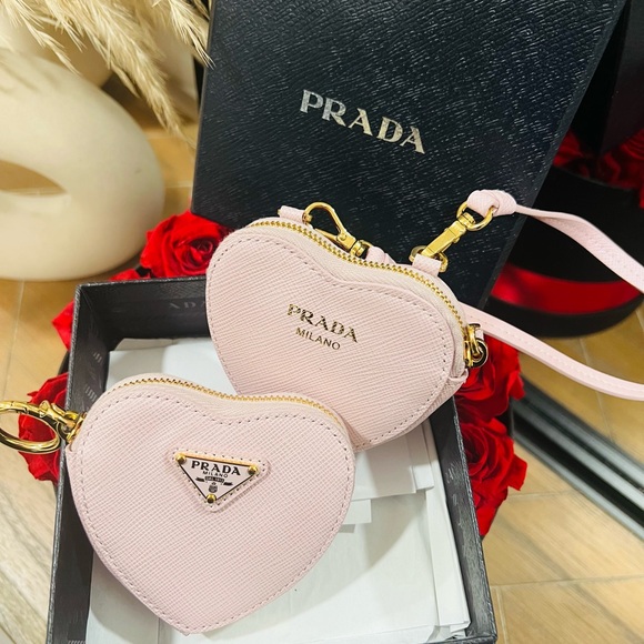 Prada Handbags - PRADA  Heart Leather mini pouch